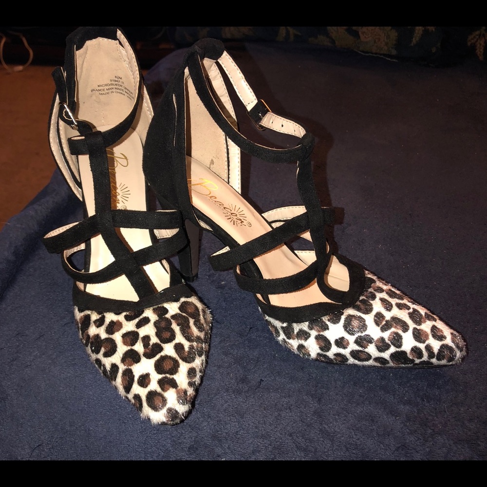 Suede and Pony-hair Woman Straps Shoe